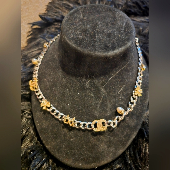 Chanel 18kgp Gold and Silver Chain Necklace - Picture 1 of 7